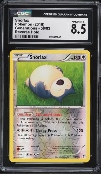 Pokemon XY Generations Reverse Holo Snorlax #58