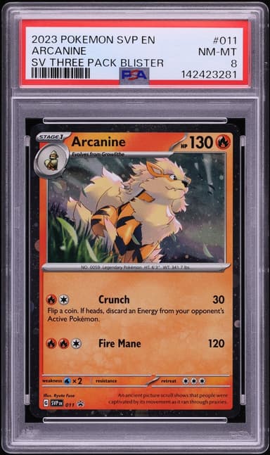 Pokemon Scarlet & Violet Black Star Promo Three Pack Blister Arcanine #011