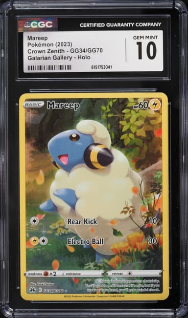Pokemon Sword & Shield Crown Zenith Galarian Gallery Full Art Mareep #GG34