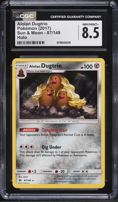 Pokemon Sun & Moon Holo Alolan Dugtrio #87