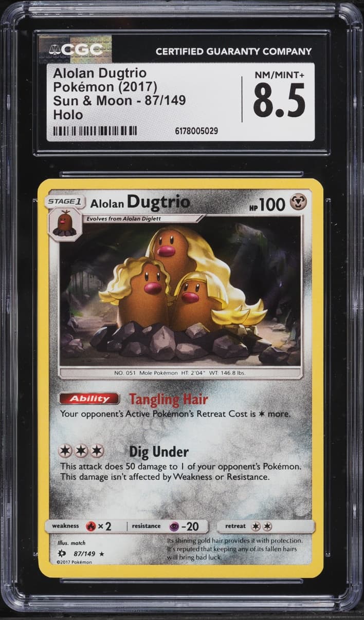 Pokemon Sun & Moon Holo Alolan Dugtrio #87