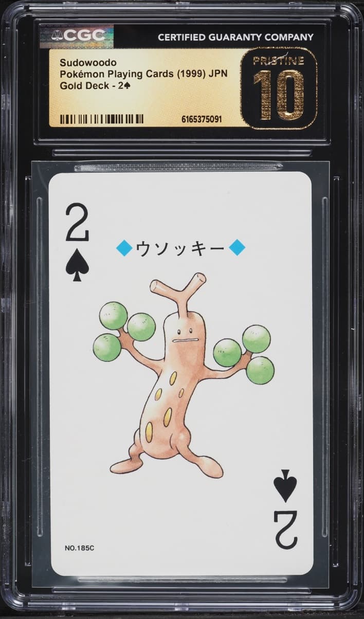 Pokemon Japanese Gold Poker Set Nintendo Playing Cards Sudowoodo