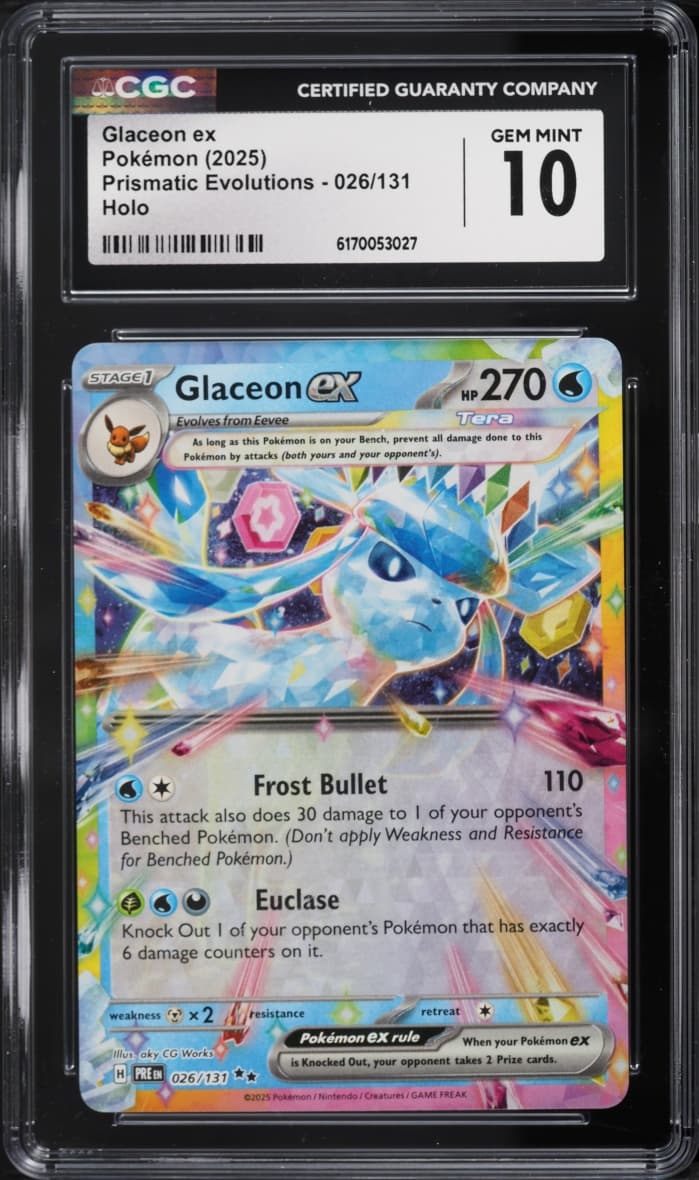 Pokemon Scarlet & Violet Prismatic Evolutions Holo Glaceon EX #26