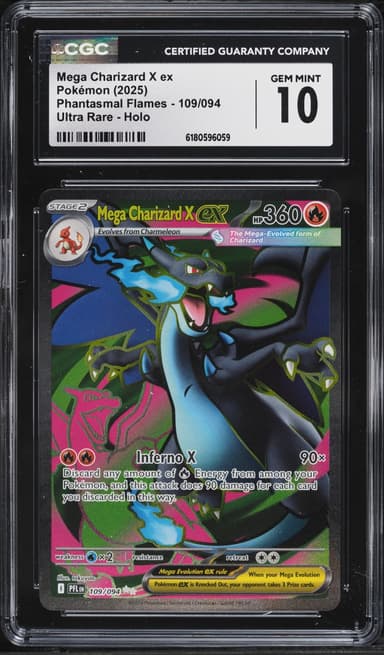 Pokemon Mega Evolution Phantasmal Flames Full Art Mega Charizard X EX #109