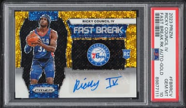 Panini Prizm Fast Break Gold Ricky Council IV ROOKIE AUTO /10 #FBR-RCV