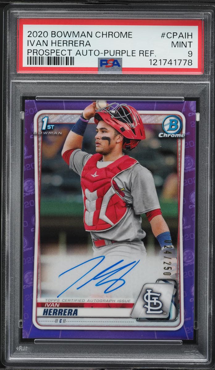 Bowman Chrome Purple Refractor Ivan Herrera PROSPECT AUTO /250 #CPAIH