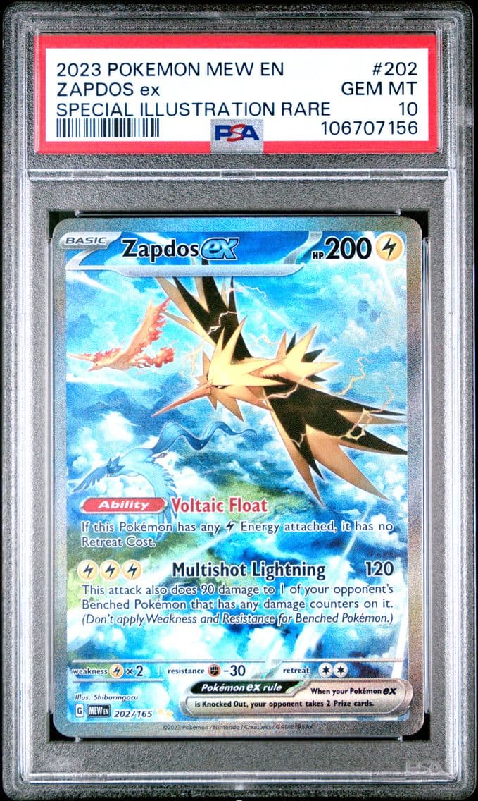 2023 #202 Zapdos EX PSA 10 Mew E