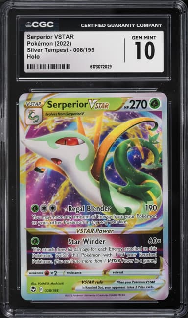 Pokemon Sword & Shield Silver Tempest Holo Serperior VSTAR #8