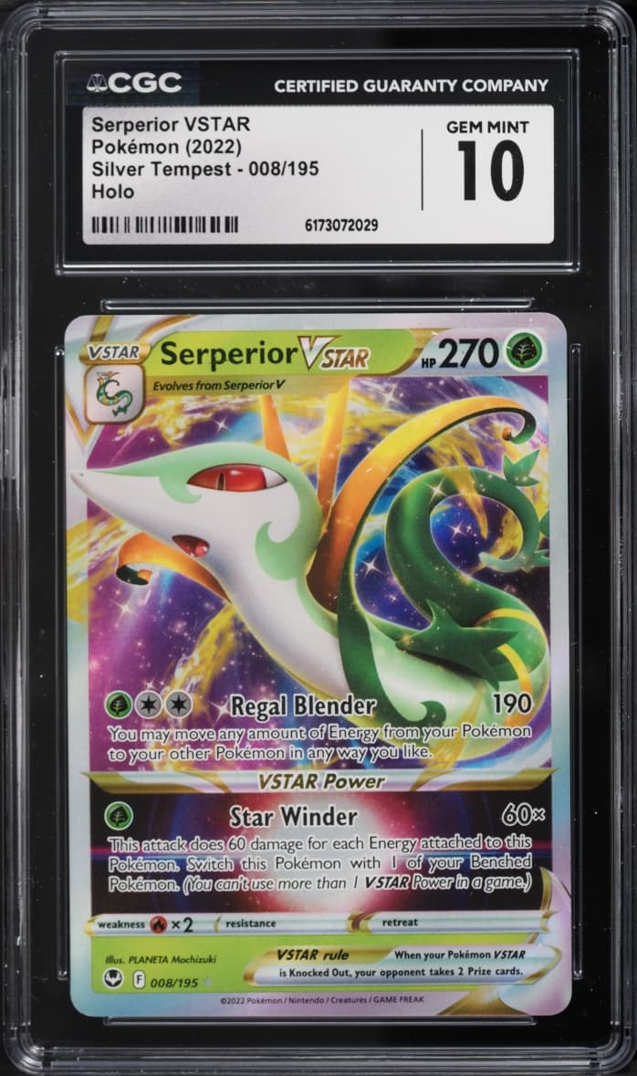 Pokemon Sword & Shield Silver Tempest Holo Serperior VSTAR #8