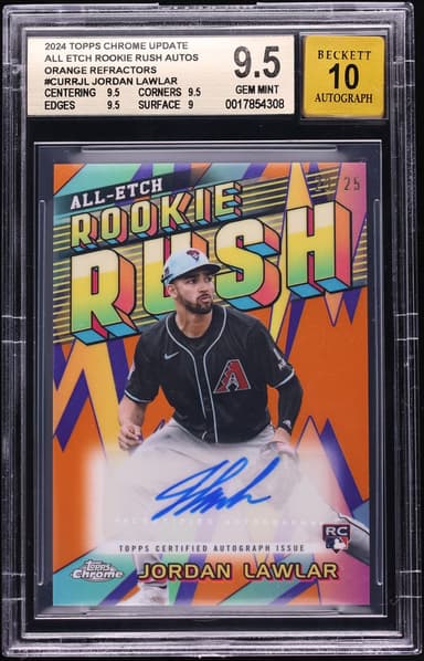 Topps Chrome Update All Etch Rush Orange Jordan Lawlar ROOKIE AUTO /25 #CURRJL