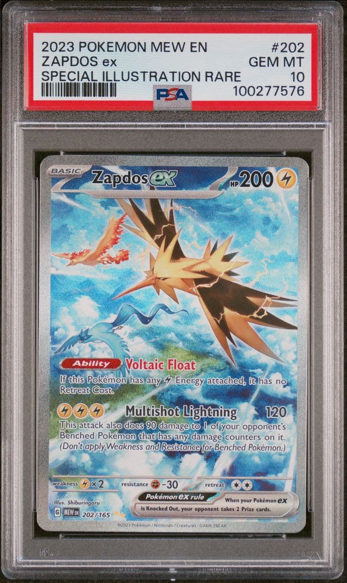 2023 #202 Zapdos EX PSA 10 Mew E