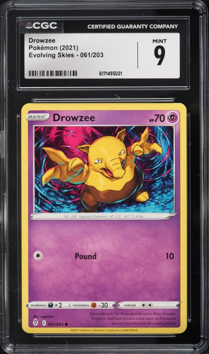 Pokemon Sword & Shield Evolving Skies Partial Crimp Drowzee #061
