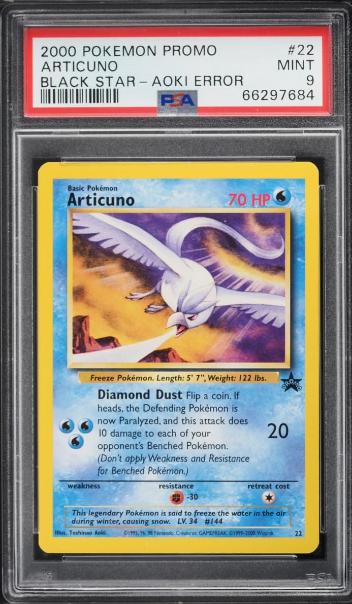 Pokemon Black Star Promo Aoki Error Articuno #22