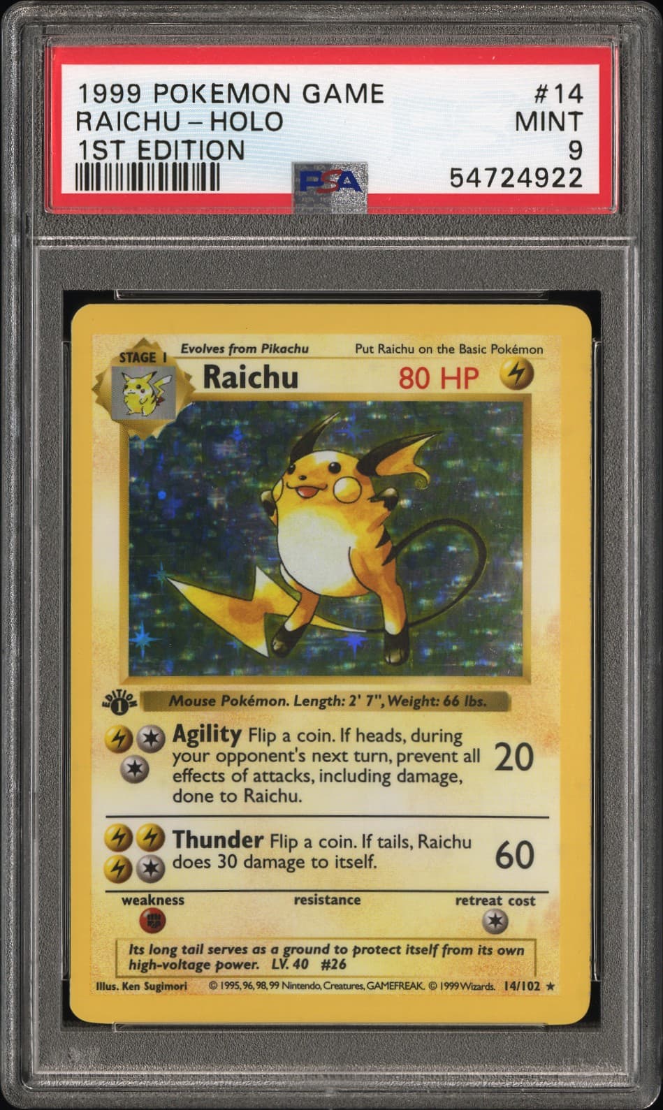 Raichu-Holo 1st Edition