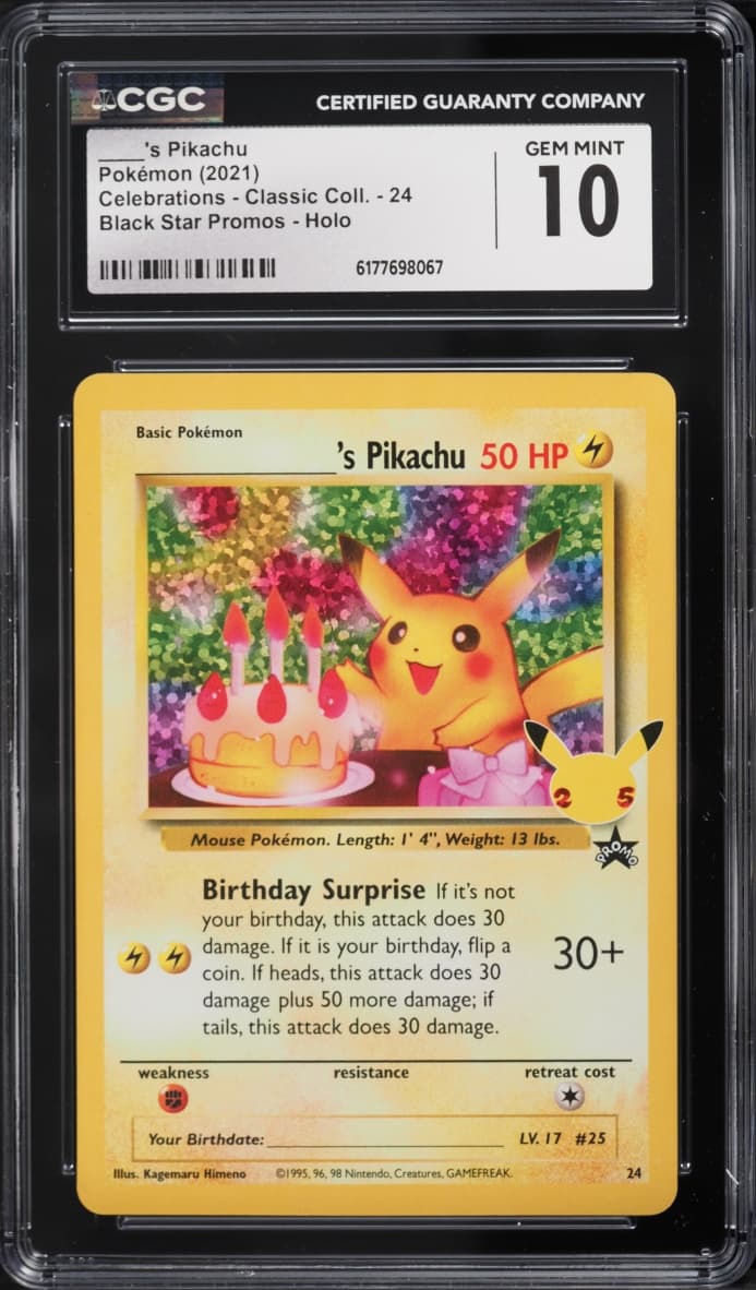 Pokemon SWSH Promo Celebrations Classic Collection Holo Birthday Pikachu #24