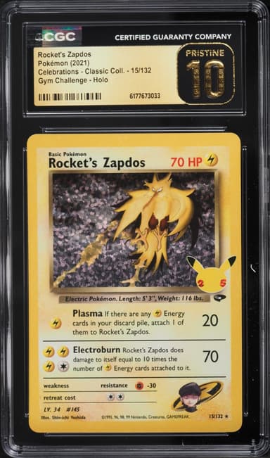 Pokemon Sword & Shield Celebrations Classic Holo Rocket's Zapdos #15