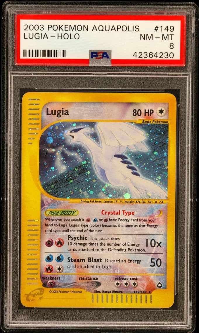 2003 #149 Lugia-Holo PSA 8 Aquap