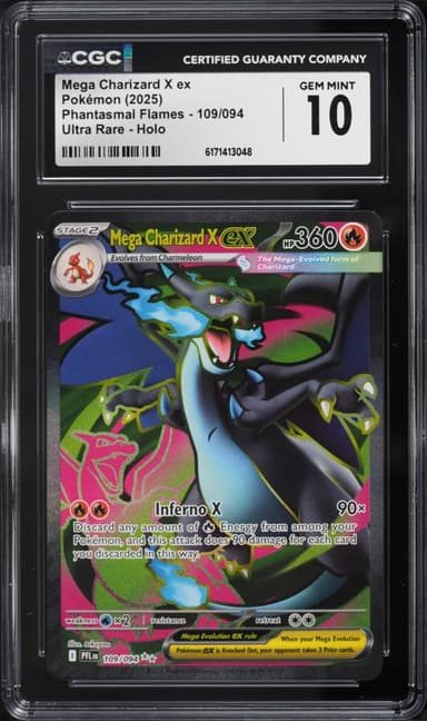 Pokemon Mega Evolution Phantasmal Flames Full Art Mega Charizard X EX #109