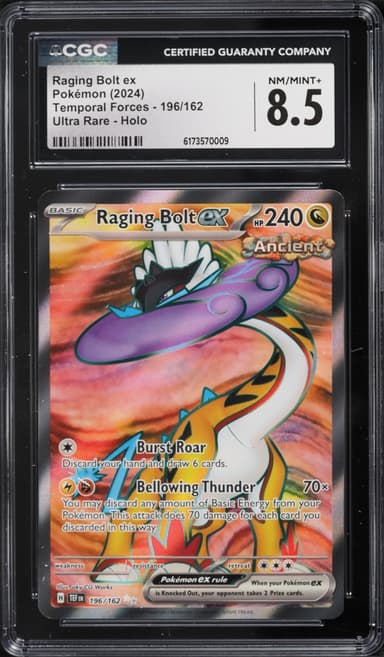 Pokemon Scarlet & Violet Temporal Forces Full Art Raging Bolt EX #196