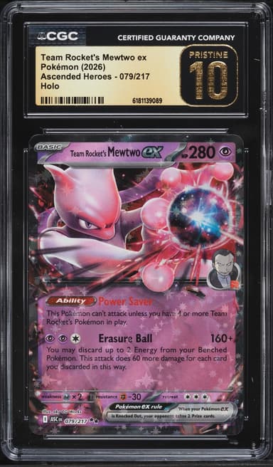 Pokemon Mega Evolution Ascended Heroes Holo Team Rocket's Mewtwo Ex #79