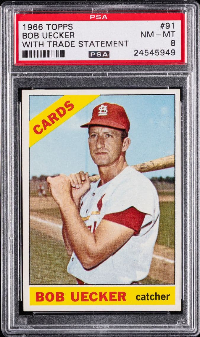 1966 #91 Bob Uecker PSA 8 Topps