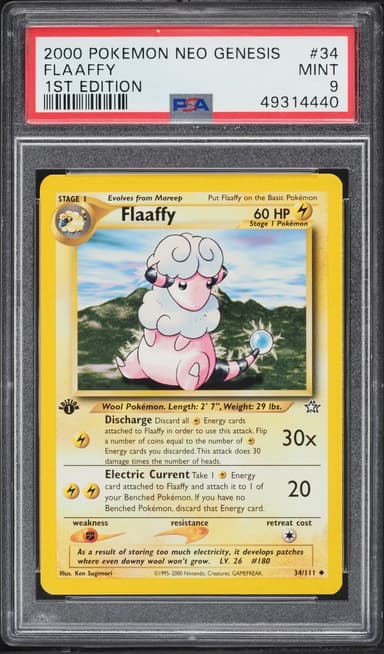 Pokemon Neo Genesis 1st Edition Flaaffy #34