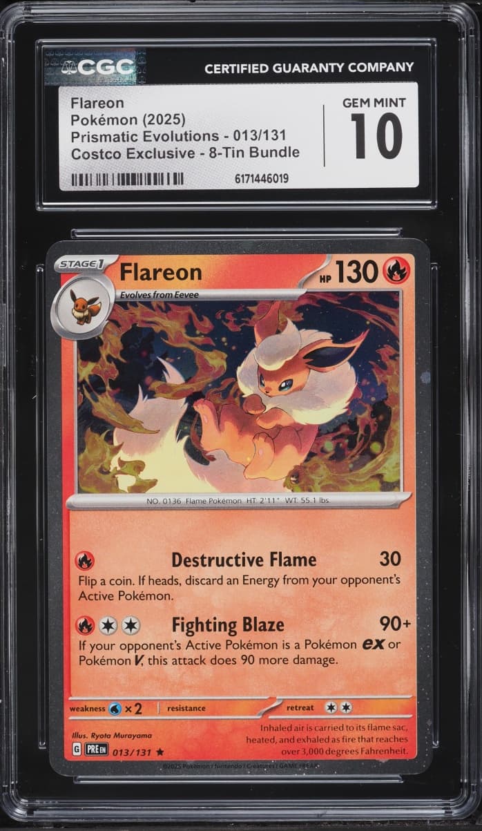 Pokemon SV Prismatic Evolutions Costco Exclusive Holo Flareon #13