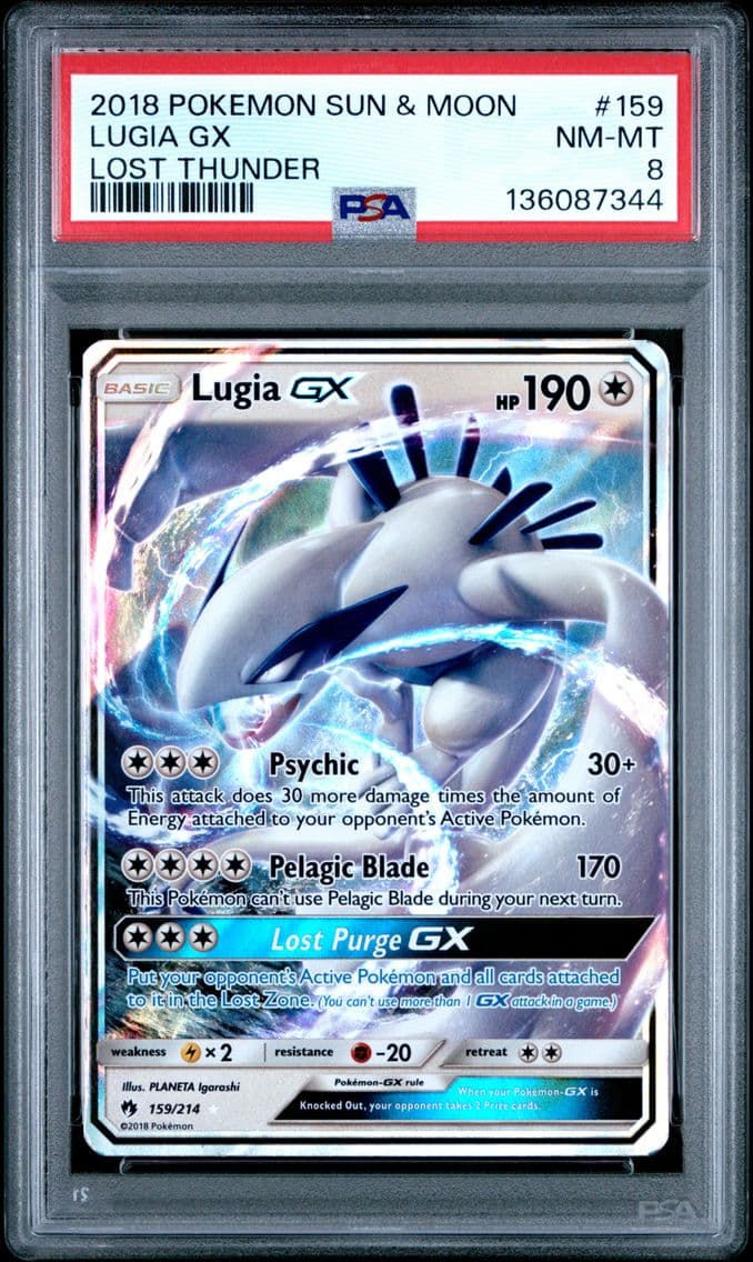 2018 #159 Lugia GX PSA 8 Sun & M