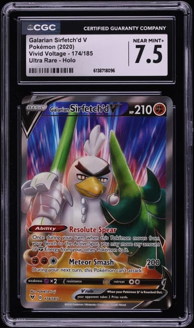 Pokemon Sword & Shield Vivid Voltage Full Art Galarian Sirfetch'd V #174