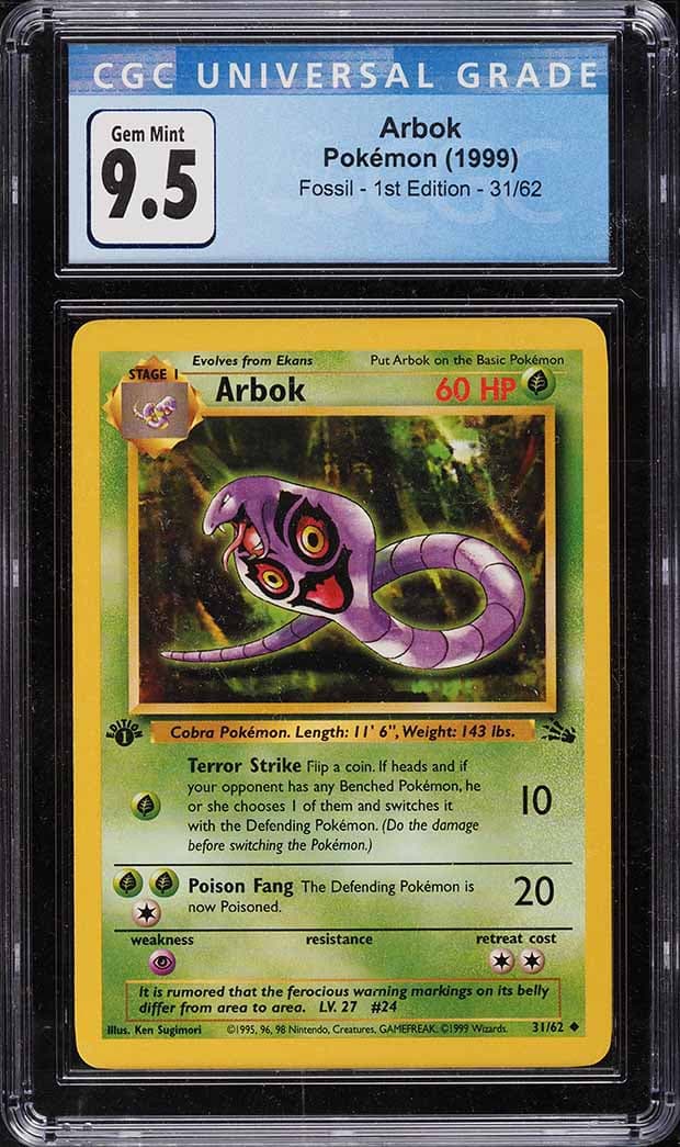Pokemon Fossil 1st Edition Arbok #31