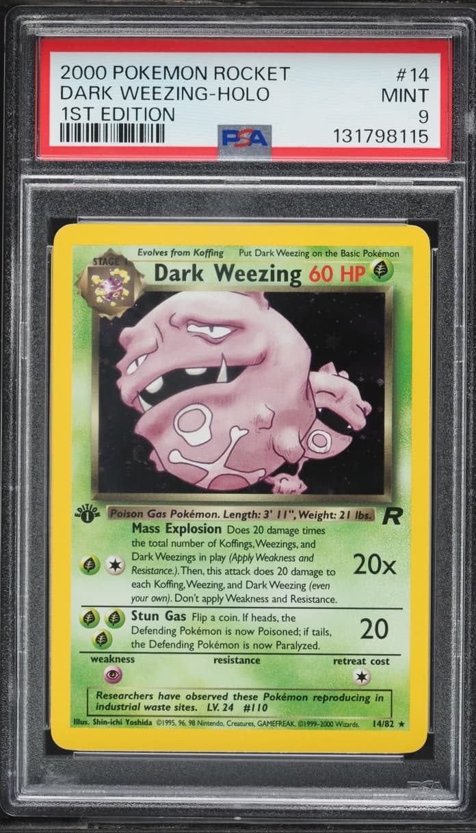 Team Rocket 1st Edition Holo Dark Weezing MINT