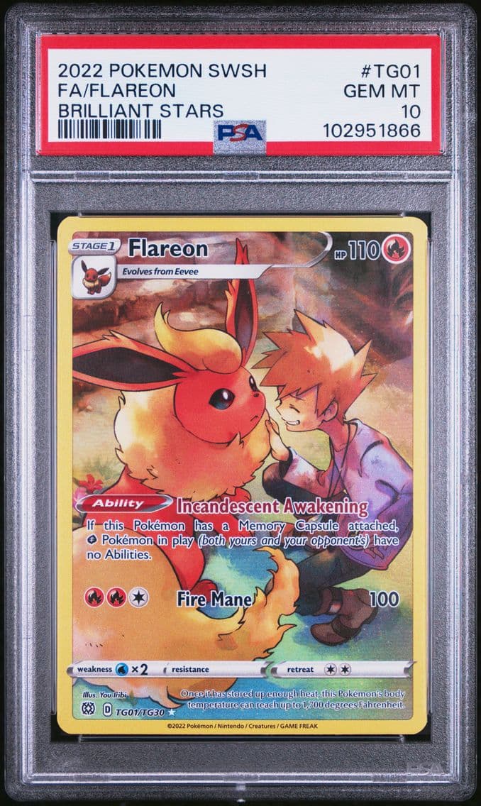 2022 #TG01 Full Art/Flareon PSA 