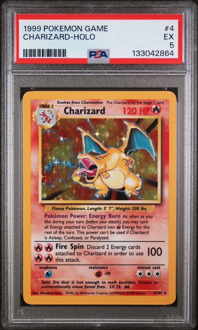 1999 #4 Charizard-Holo PSA 5 Gam
