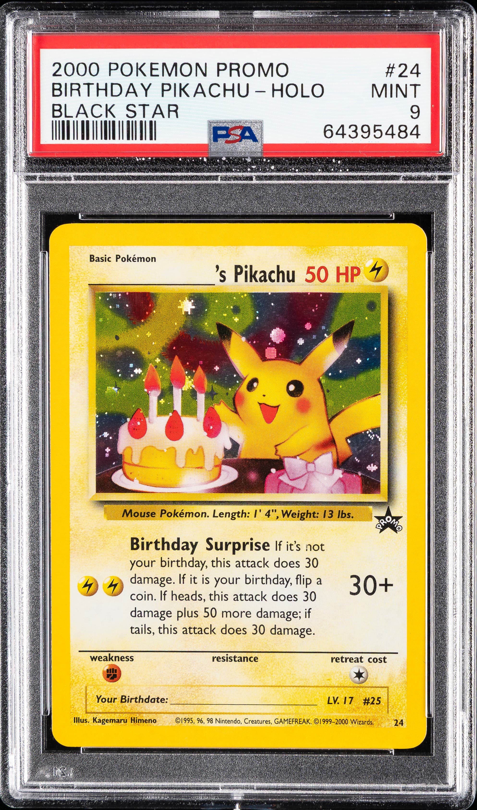 Birthday Pikachu-Holo