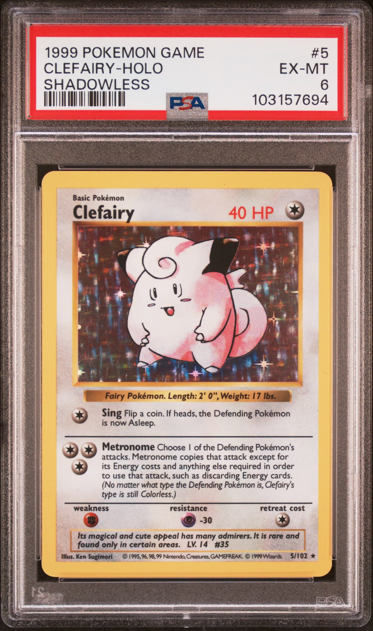 Clefairy-Holo Shadowless