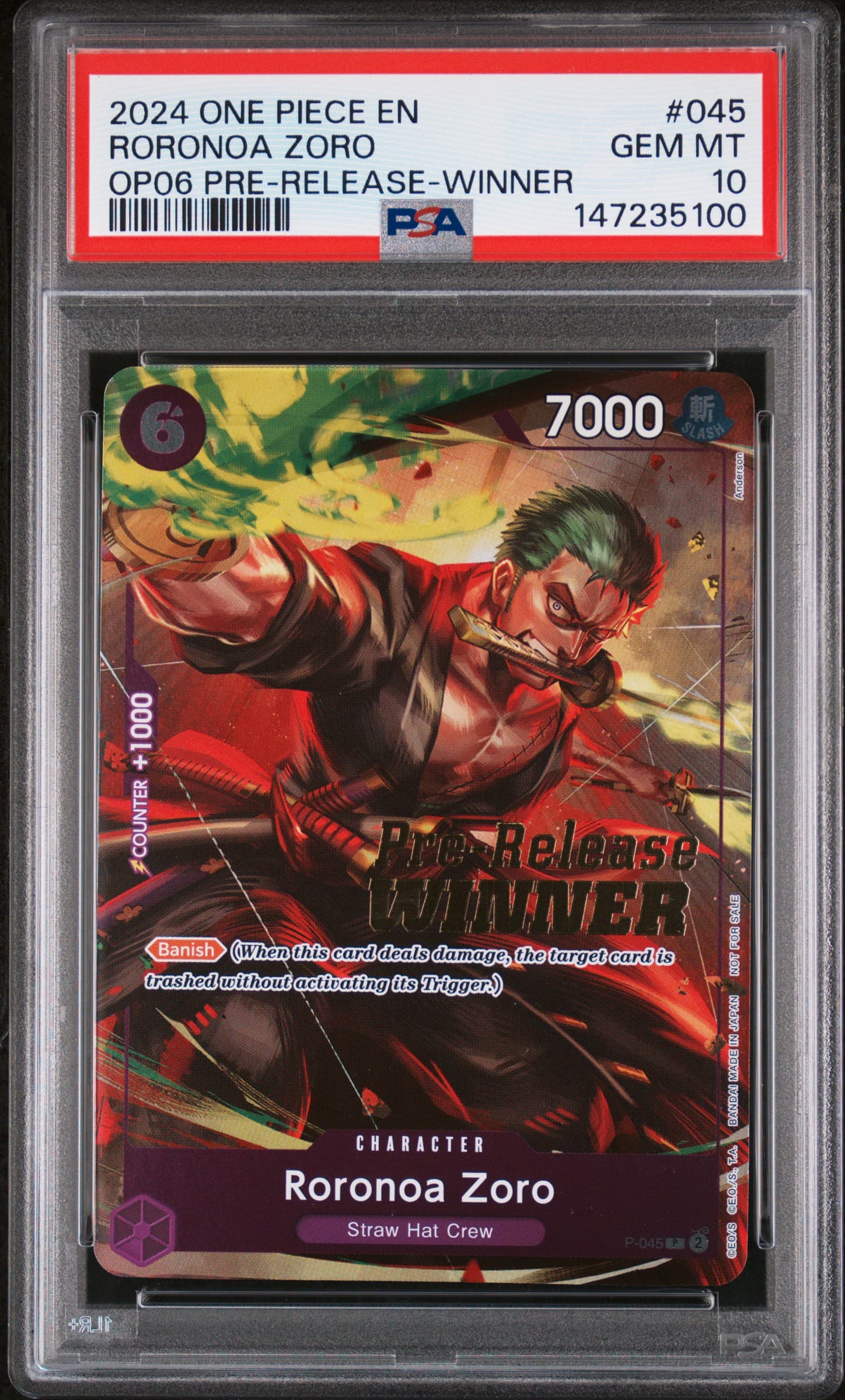 Roronoa Zoro Wings of the Captain Pre-Release-Winner