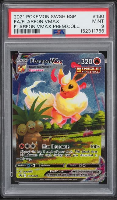 Pokemon Sword & Shield Promo Premium Collection Full Art Flareon VMAX #180