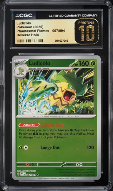 Pokemon Mega Phantasmal Flames Reverse Holo Ludicolo #007