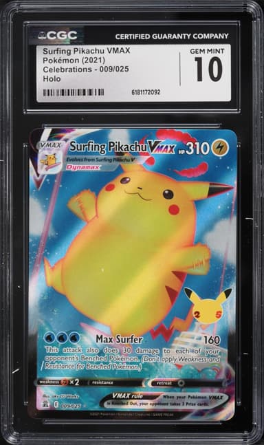 Pokemon Sword & Shield Celebrations Full Art Surfing Pikachu VMAX #9