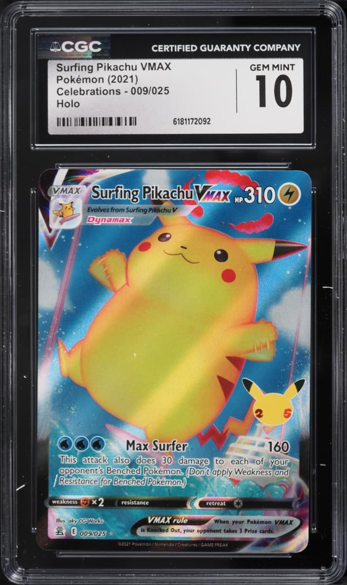 Pokemon Sword & Shield Celebrations Full Art Surfing Pikachu VMAX #9