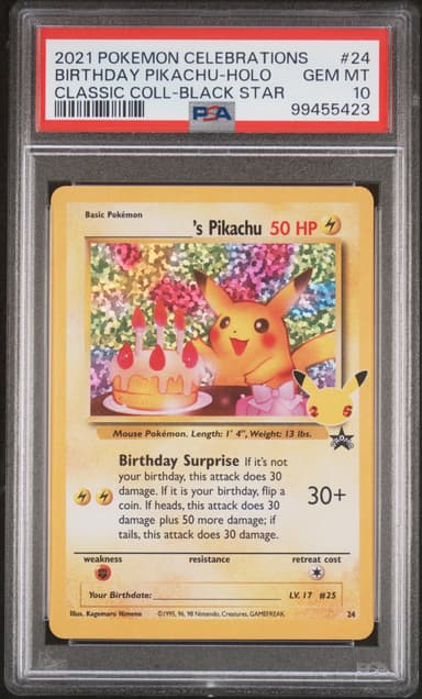 Birthday Pikachu-Holo