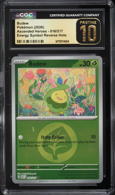 Pokemon Mega Ascended Heroes Energy Symbol Reverse Holo Budew #016