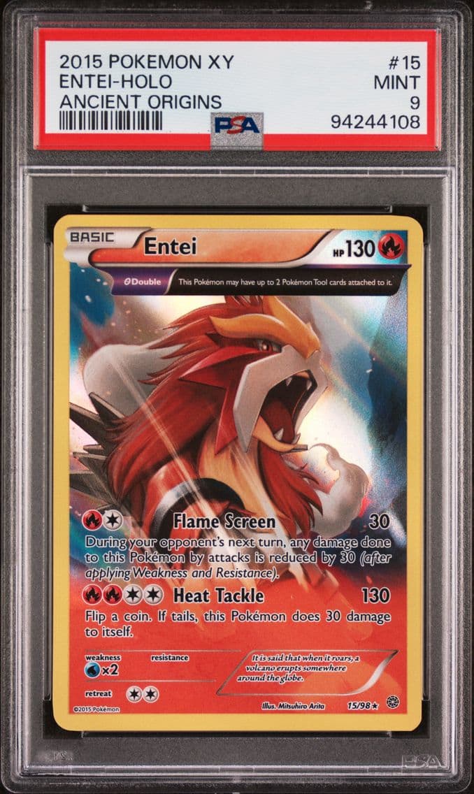 2015 #15 Entei-Holo PSA 9 XY Anc