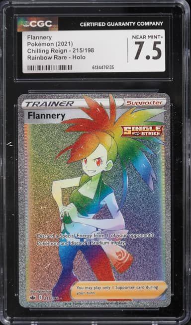 Pokemon Sword & Shield Chilling Reign Rainbow Rare Flannery #215