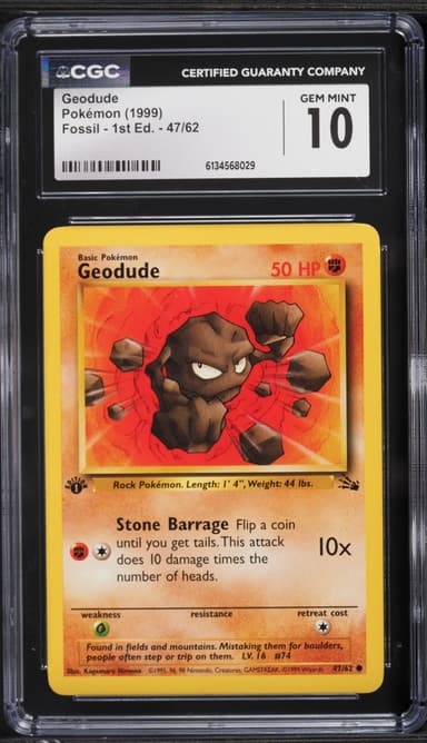 Pokemon Fossil 1st Edition Geodude #47