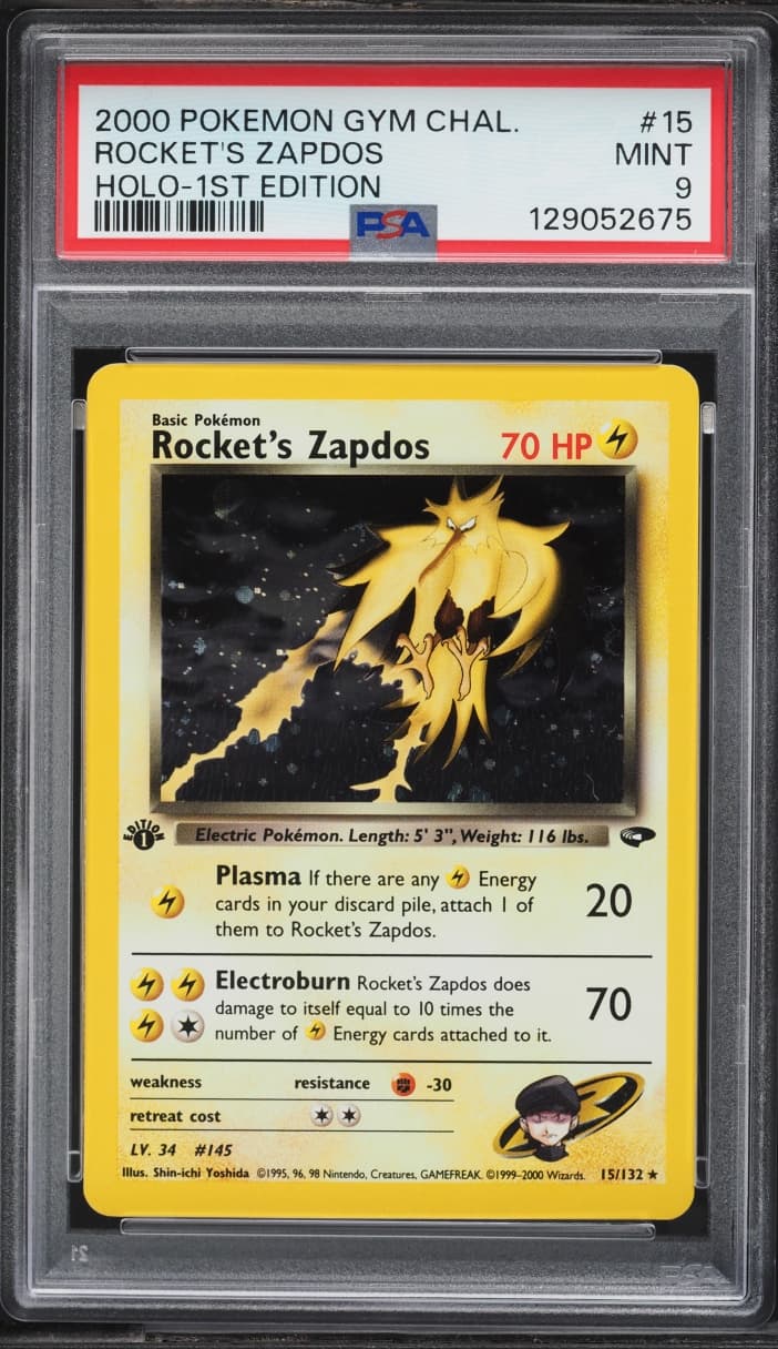 Gym Challenge 1st Edition Holo Rocket's Zapdos MINT