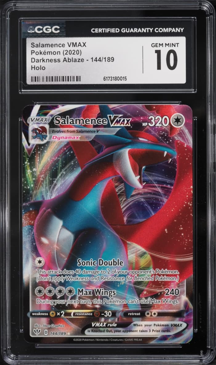 Pokemon Sword & Shield Darkness Ablaze Full Art Salamence VMAX #144