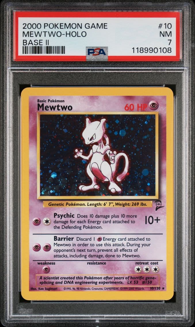2000 #10 Mewtwo-Holo PSA 7 Game 