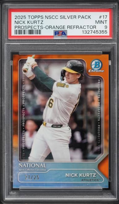 Topps National Silver Pack Orange Refractor Nick Kurtz PROSPECT /25 #TP-17