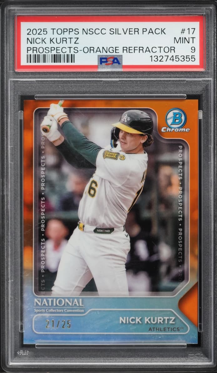 Topps National Silver Pack Orange Refractor Nick Kurtz PROSPECT /25 #TP-17